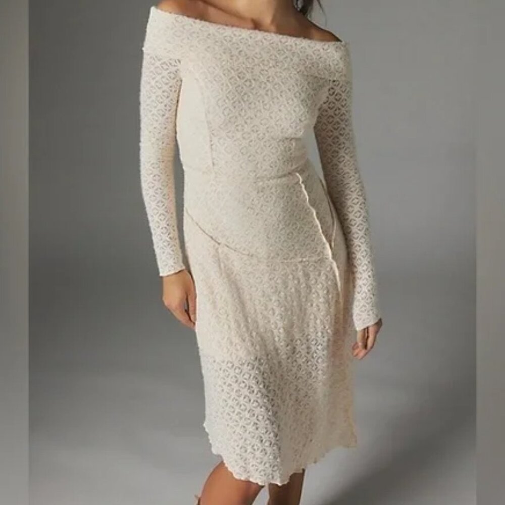 Urban Outfitters Asymmetrical Off-The-Shoulder Midi Dress